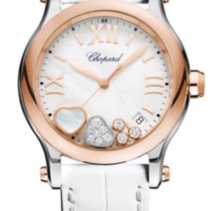Chopard Happy Hearts Mother of Pearl Dial Leather Strap Women’s Watch 278582-6009 36mm