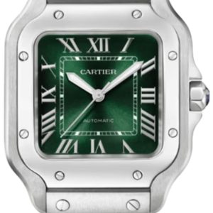Cartier Santos De Cartier Medium Automatic Green Dial Steel Women’s Watch WSSA0061 35.1mm