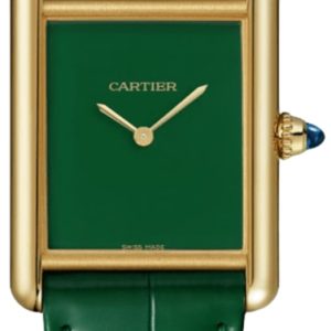 Cartier Tank Louis Cartier Large Manual Winding Green Dial 18K Yellow Gold Leather Strap Women’s Watch WGTA0191 33.7mm