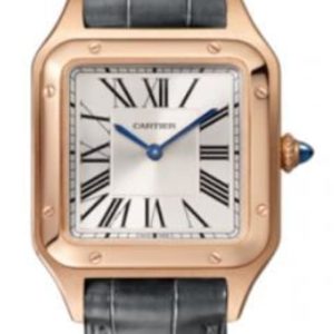 Cartier Santos Dumont Silver Dial Leather Strap Women’s Watch WGSA0022 38mm
