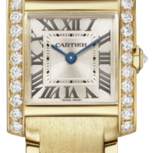 Cartier Tank Francaise Small Quartz Champagne Dial Diamond 18K Yellow Gold Women’s Watch WJTA0039 25.7mm