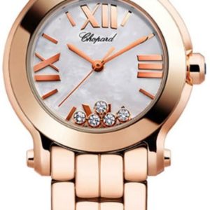 Chopard Happy Sport 18kt Rose Gold Floating Diamond Women’s Watch 274189-5003 30mm
