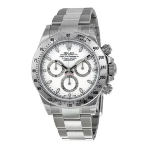 Rolex Cosmograph Daytona Chronograph White Dial Men’s Watch 116520-WSO 40mm