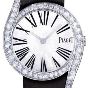 Piaget Limelight Gala Mother of Pearl Dial Diamond Black Satin Strap Women’s Watch G0A41260 32mm