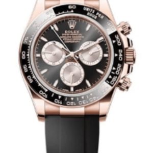 Rolex Cosmograph Daytona Rose Gold Black and Sundust Dial Oysterflex Men’s Watch M126515LN-0002 40mm