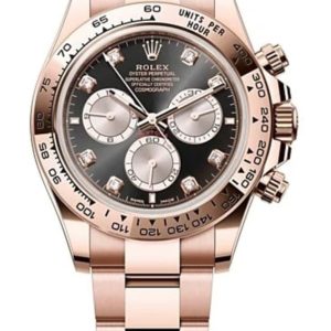 Rolex Cosmograph Daytona Rose Gold Black and Sundust Diamond-Set Dial Men’s Watch M126505-0002 40mm