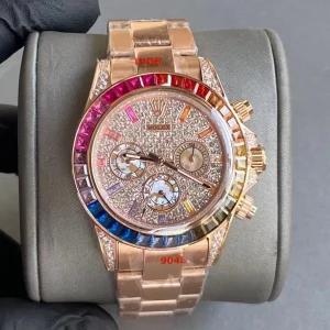 Rolex Cosmograph Daytona Chronograph Automatic Rainbow Pave Watch 116595RBOW-0002 40mm