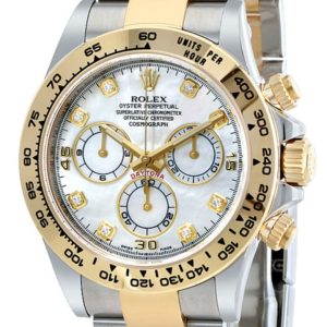 Rolex Cosmograph Daytona Cosmograph White Mother Of Pearl Diamond Dial Men’s Watch M116503-0007 40mm