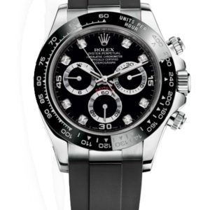 Rolex Cosmograph Daytona Black Diamond Dial Rubber Strap Men’s Watch M116519LN-0025 40mm