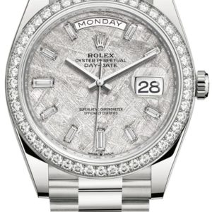 Rolex Day-Date 40 18k White Gold Meteorite Diamond Dial Men’s Watch M228349RBR-0040 40mm