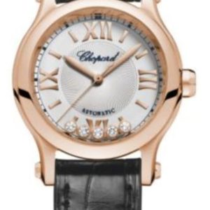 Chopard Happy Sport Silver Dial Leather Strap Women’s Watch 274893-5011 30mm