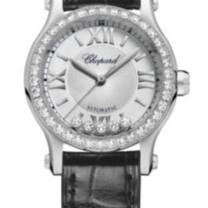 Chopard Happy Sport Silver Dial Leather Strap Women’s Watch 278573-3013 30mm