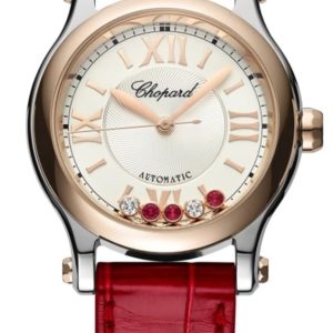 Chopard Happy Sport Silver Dial Leather Strap Women’s Watch 278573-6026 30mm