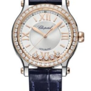 Chopard Happy Sport Silver Dial Leather Strap Women’s Watch 278608-6003 33mm