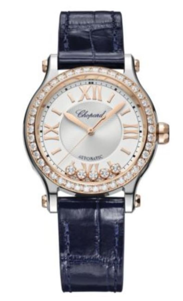 Chopard Happy Sport Silver Dial Leather Strap Women’s Watch 278608-6003 33mm