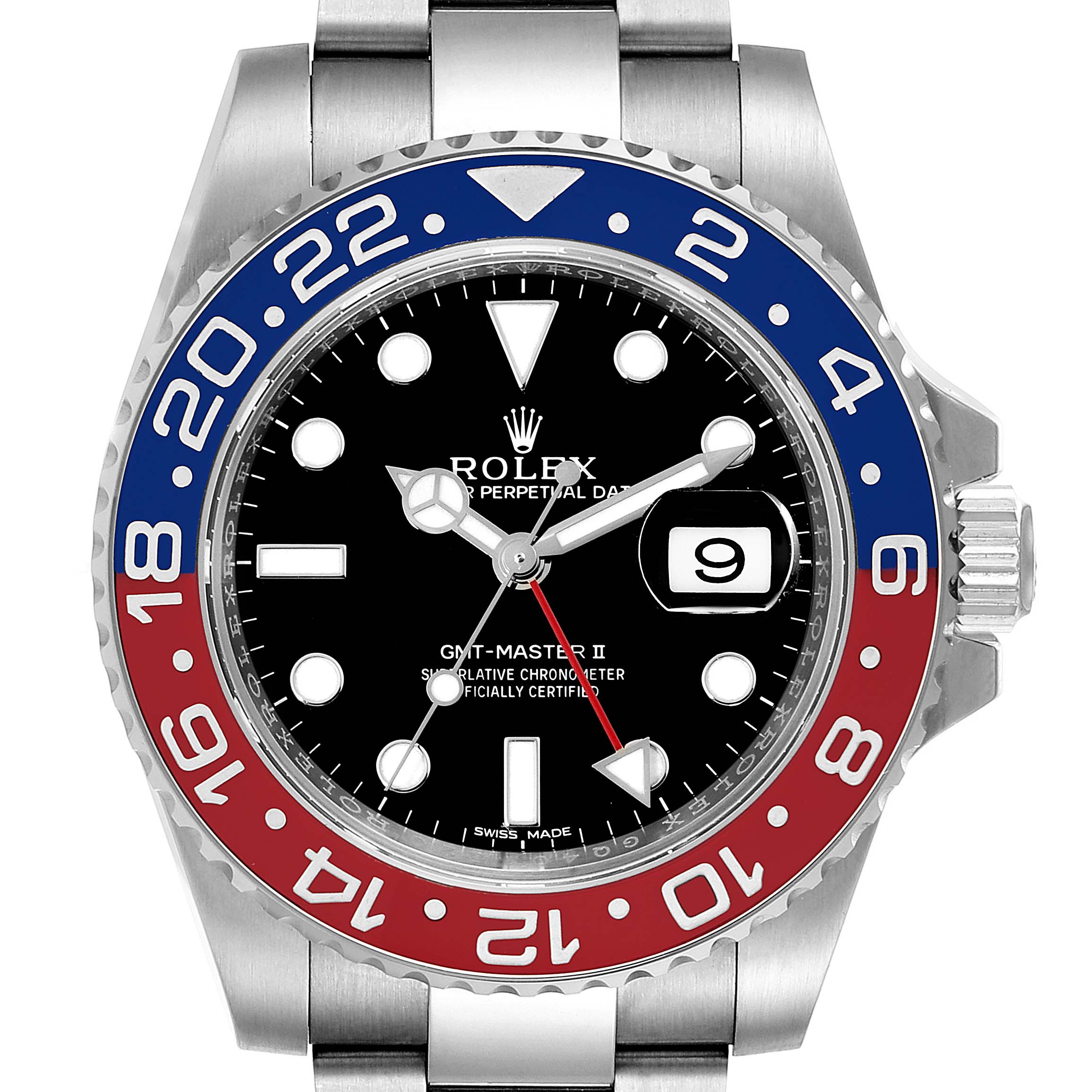 Rolex GMT Master II White Gold Pepsi Bezel Mens Watch 116719 40.0mm Luxury Edition