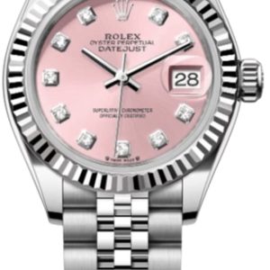 Rolex Lady-Datejust 31 Automatic Pink Diamond Dial White Gold and Steel Women’s Watch M279174-0003 31mm
