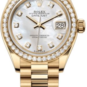 Rolex Lady-Datejust 31 Mother of Pearl Dial 18K Yellow Gold Diamond Bezel Women’s Watch M279138RBR-0015 31mm