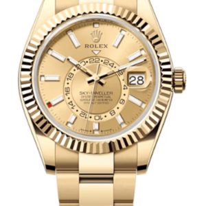 Rolex Sky-Dweller Yellow Gold Champagne Dial Oyster Men’s Watch M336938-0001 42mm