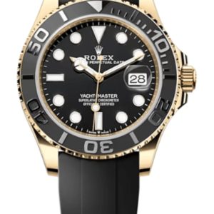 Rolex Yacht-Master 42 Black Dial 18ky Yellow Gold Oysterflex Men’s Watch M226658-0001 42mm
