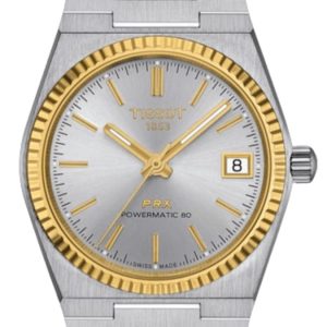 Tissot PRX Powermatic 80 Automatic Silver Dial Steel and 18K Gold Bezel Women’s Watch T931.207.41.031.01 35mm