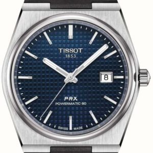 Tissot PRX Powermatic 80 Blue Dial Rubber Strap Men’s Watch T137.407.17.041.00 40mm