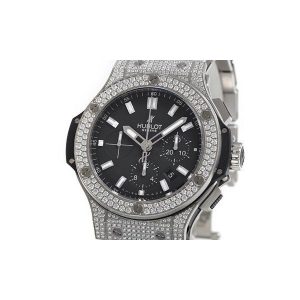 Big Bang Black Dial Chronograph Stainless Steel Diamond Pave Men’s Watch 301SX1170SX2704 44.5mm
