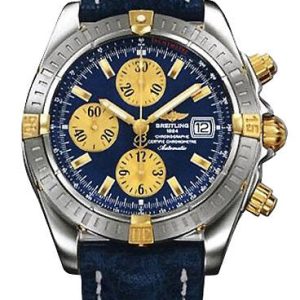 Breitling Windrider Chronomat Evolution 18kt Yellow Gold Steel Blue Men’s Watch B1335611-C646BLLD B1335611/C646/457 43.7mm