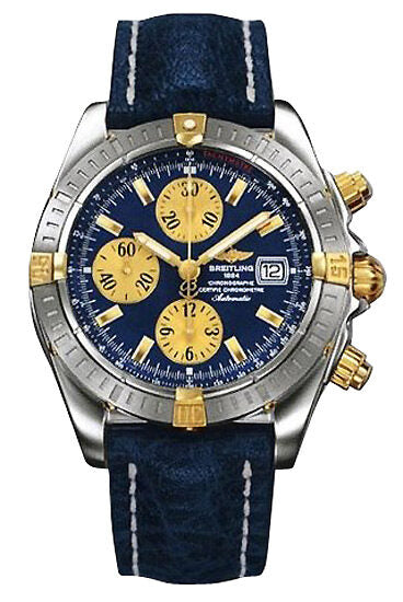 Breitling Windrider Chronomat Evolution 18kt Yellow Gold Steel Blue Men’s Watch B1335611-C646BLLD B1335611/C646/457 43.7mm
