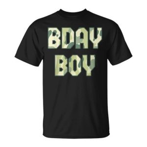 Camouflage Theme Bday Boy Military Little Officer Birthday T-Shirt