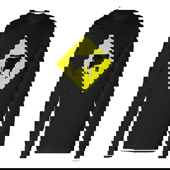 Cool Cow Crossing Sign Long Sleeve T-Shirt