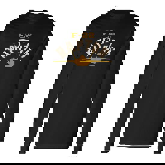 F-22 Raptor Military Fighter Jet Aircraft Long Sleeve T-Shirt