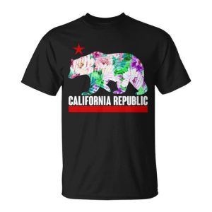 Floral California Republic Bear Tropical Bear Unisex T-Shirt