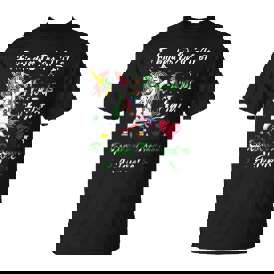 Friends Dont Let Friends Fight Bipolar Disorder Alone Unicorn Green Ribbon Bipolar Disorder Bipolar Disorder Awareness Unisex T-Shirt