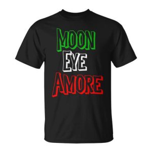 Funny Amore Italian Flag Colors Moon Novelty Unisex T-Shirt