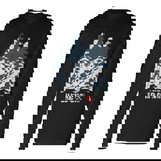 Dad’s Goal Hiking Map Hiker Cool Fathers Day Hiking Long Sleeve T-Shirt