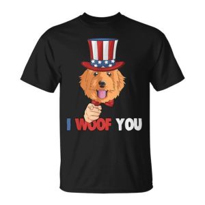 Golden Doodle Patriotic Dog Labor Day T-Shirt