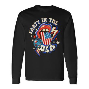 Groovy Disco Party In The Us July 4Th Usa Patriotic Long Sleeve T-Shirt