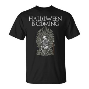 Halloween Is Coming Skeleton King On Throne Costume T-Shirt