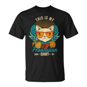 This Is My Hawaiian Retro Cat Hawaii Summer Vacation T-Shirt