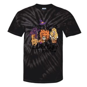 Hocus Pocus I Need Coffee To Focus Halloween Iced Coffee Vector Halloween Coffee Lover Tie-Dye T-shirts