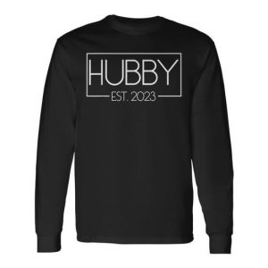 Hubby Est 2023 Matching Couple Newlywed Married 2023 Long Sleeve T-Shirt