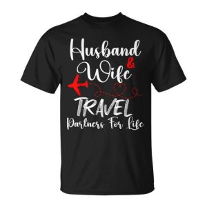 Husband And Wife Travel Partners For Life Couple T-Shirt