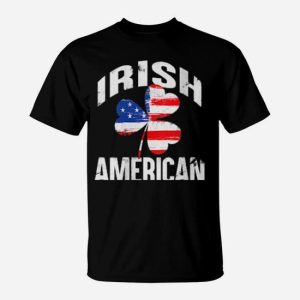 Irish American Shamrock Us Flag St Patricks Day T-Shirt