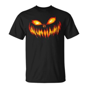 Jack O Lantern Scary Carved Pumpkin Face Halloween Costume T-Shirt