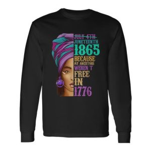 Juneteenth Shirt Women Juneteenth Shirts African American Long Sleeve T-Shirt