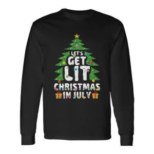 Lets Get Lit Christmas In July Party Beach Summer Long Sleeve T-Shirt