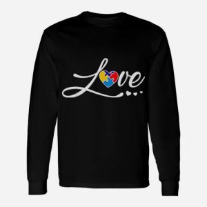 Love Puzzle Heart Autism Awareness Long Sleeve T-Shirt