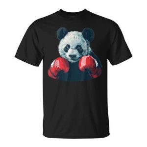 Nice Boxing Animal Costume With Boxing Gloves For Panda Fans T-Shirt