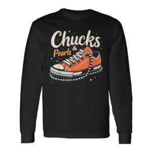 Orange Chucks And Pearls Chucks 2024 Long Sleeve T-Shirt
